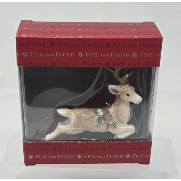 Fitz And Floyd Forest Frost Deer Ornament 2019 - Picture 1 of 6